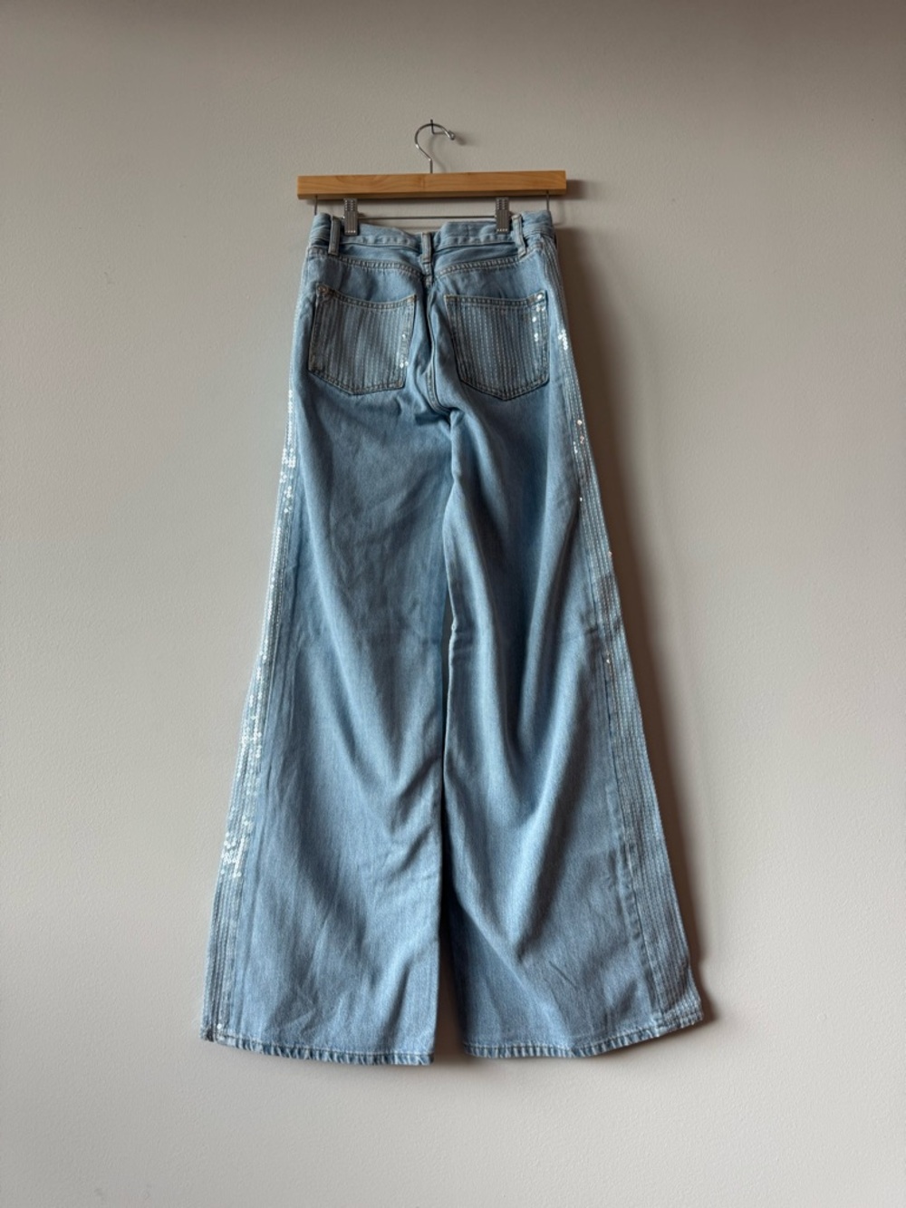 Anthropologie Pilcro Sequin Wide Leg Jeans Size 24 (00) Cowgirl Western Boho - Picture 10 of 15